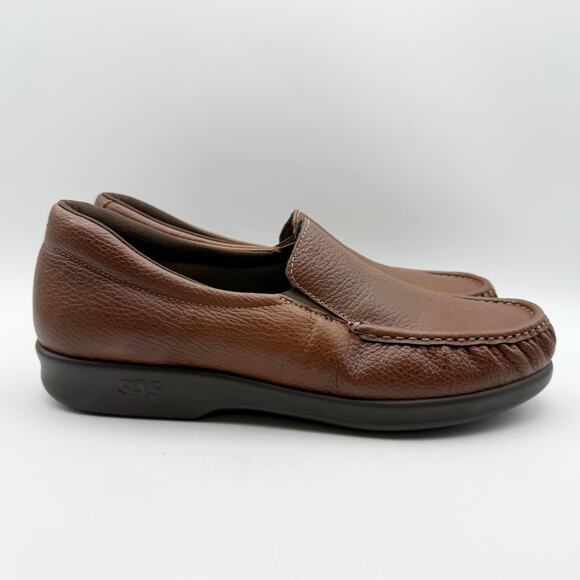 SAS Womens Twin Slip On Walking Shoe US 10.5 Narrow EU 41 Brown Leather NIB - Picture 4 of 13